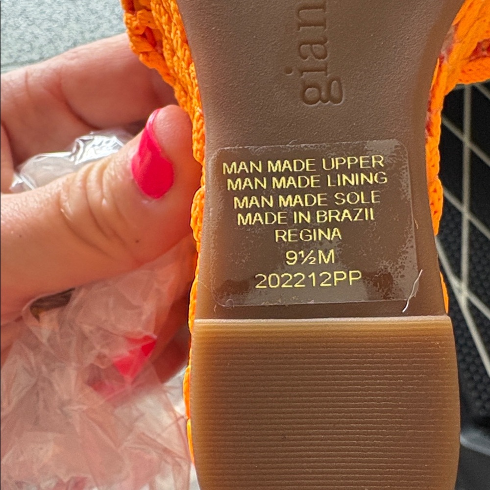 Gianni Bini Orange Knit Slide Heel - Picture 3 of 4
